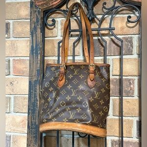 Vintage Louis Vuitton Brown Monogram Bucket Tote Bag